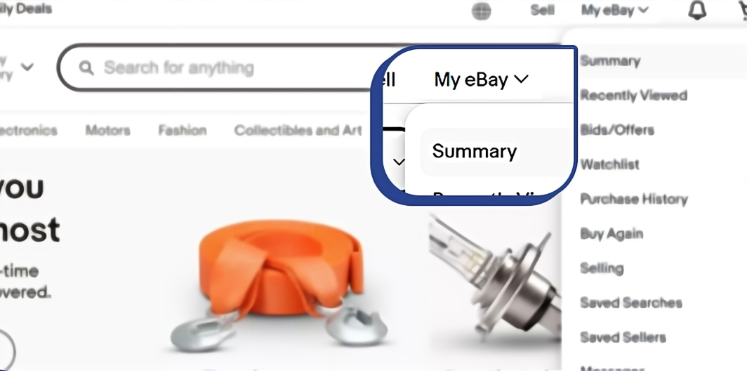 Clickea en sumary Ebay