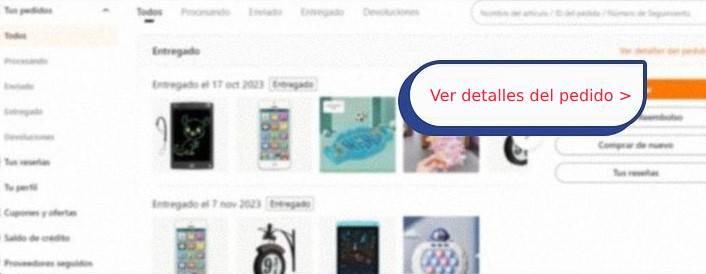 Revisa los Detalles del Pedido en Temu
