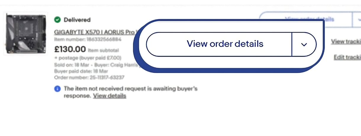 Ve los detalles de la orden Ebay