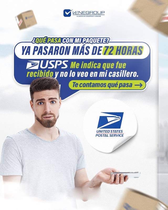 ¿Qué pasa con mi paquete? Ya pasaron más de 72 horas y USPS me indica que fue recibido pero no lo veo en mi casillero.